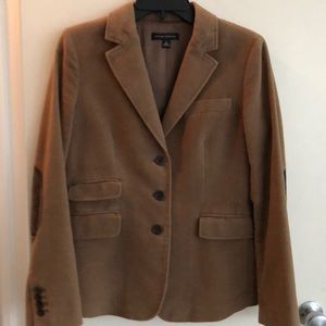 Banana Republic Tan velvet jacket w arm patch